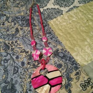 Pink and white necklace